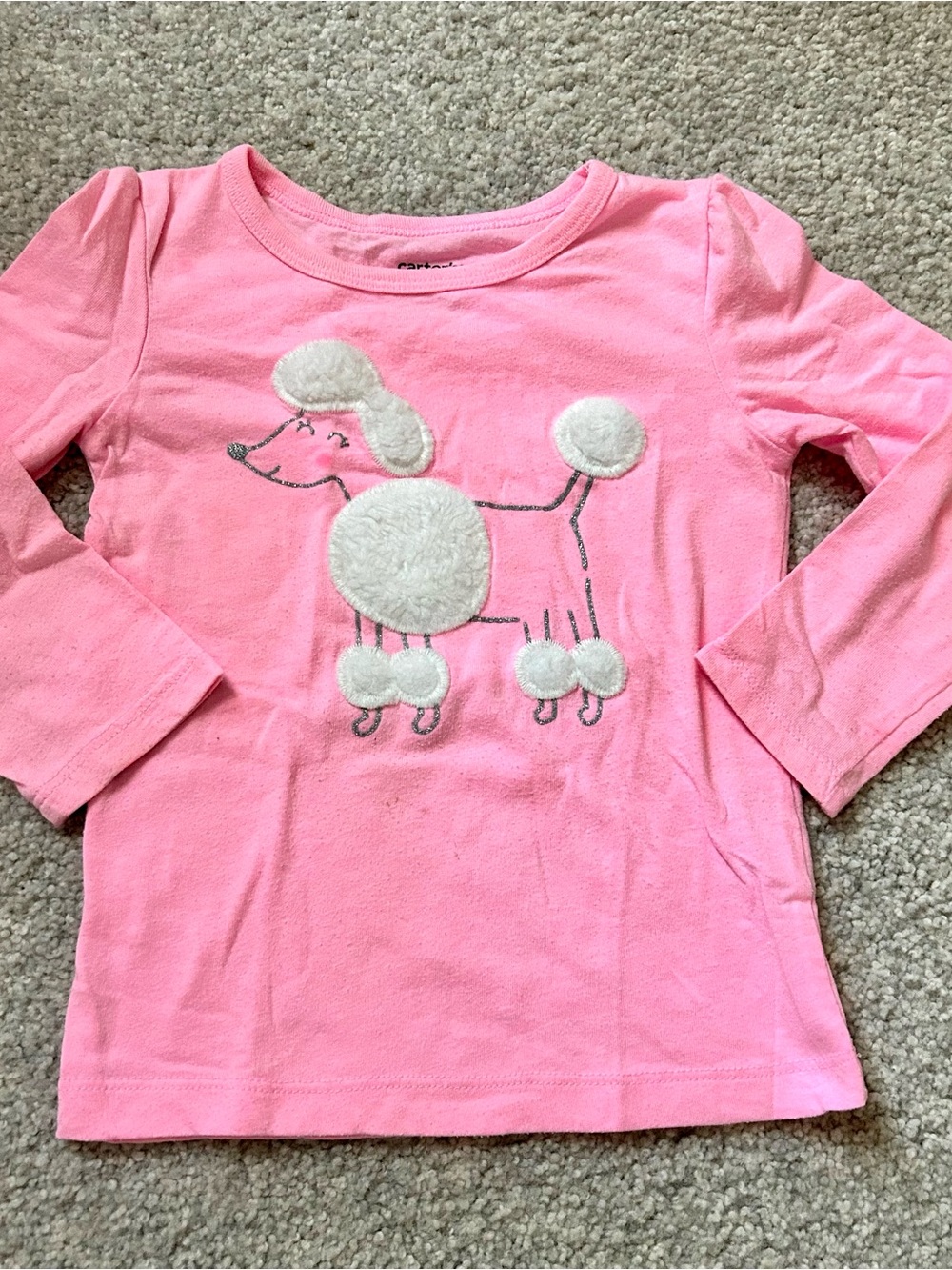 Carter's Pink Long-Sleeve Poodle Applique Top 2T